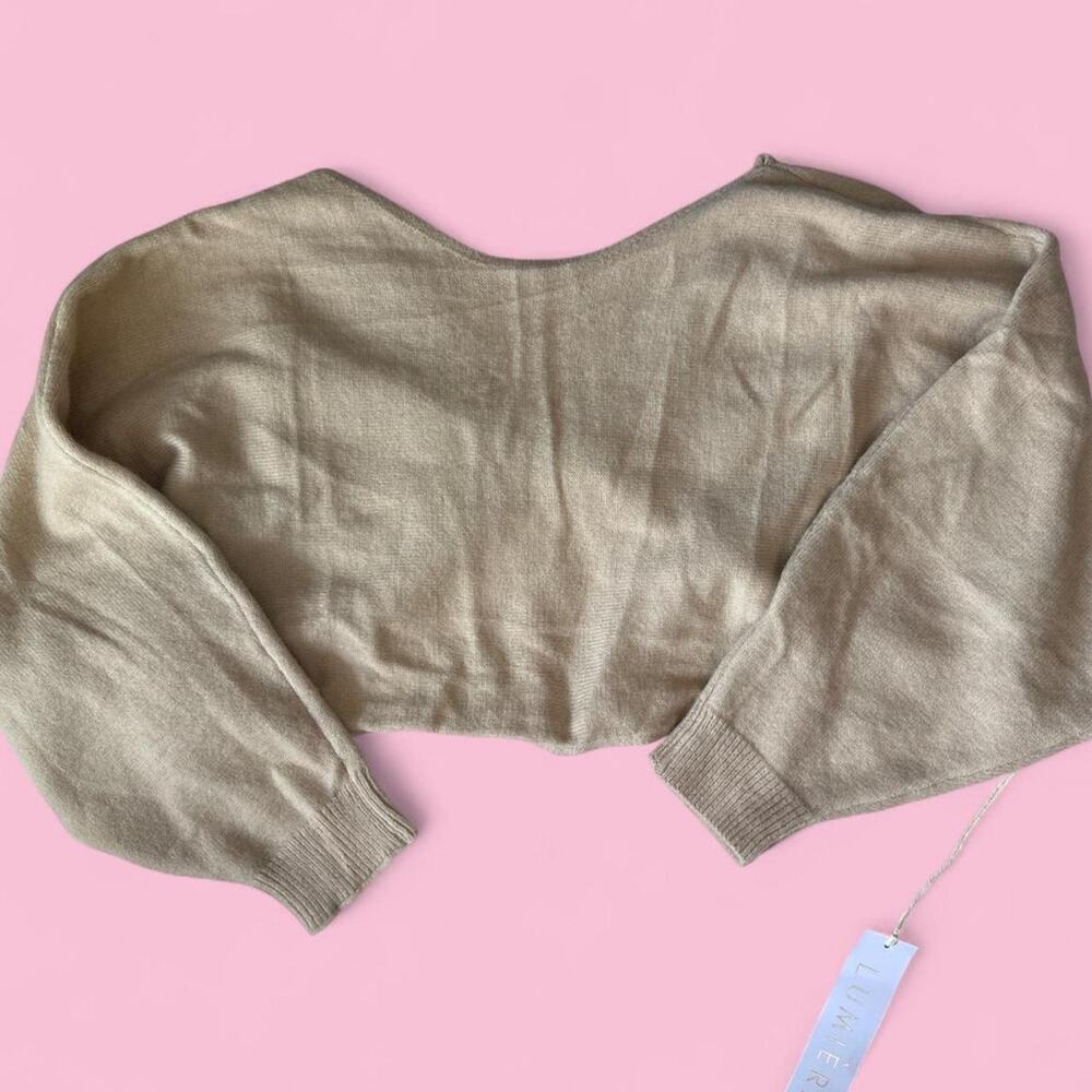 Lumiere beige twist back sweater